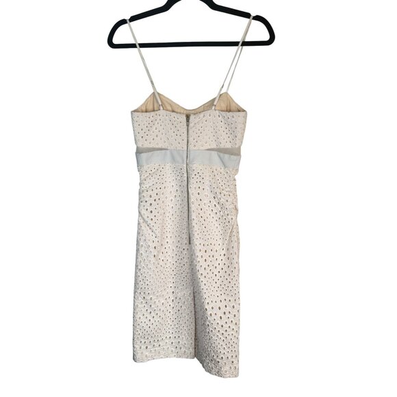 Charlotte Ronson 0 White Faux Leather Eyelet Sundress Mesh Detail - Picture 13 of 16